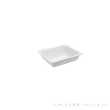 Rectangular Bright White Porcelain Food Pans